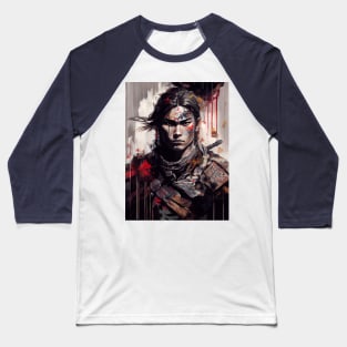 Gothic Samurai - Oil Paint Baseball T-Shirt